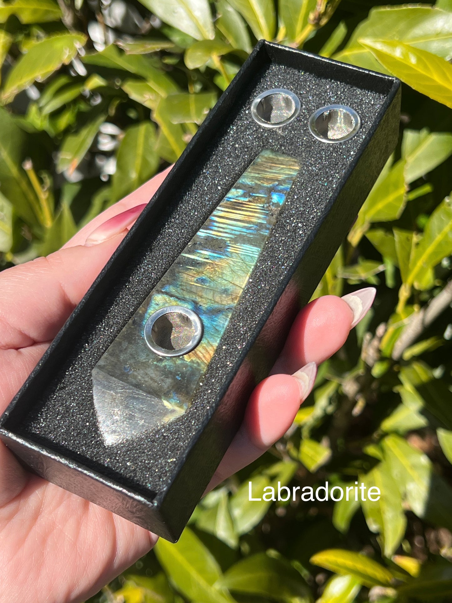 Crystal Pipes - Labradorite, Clear Quartz, Green Fluorite