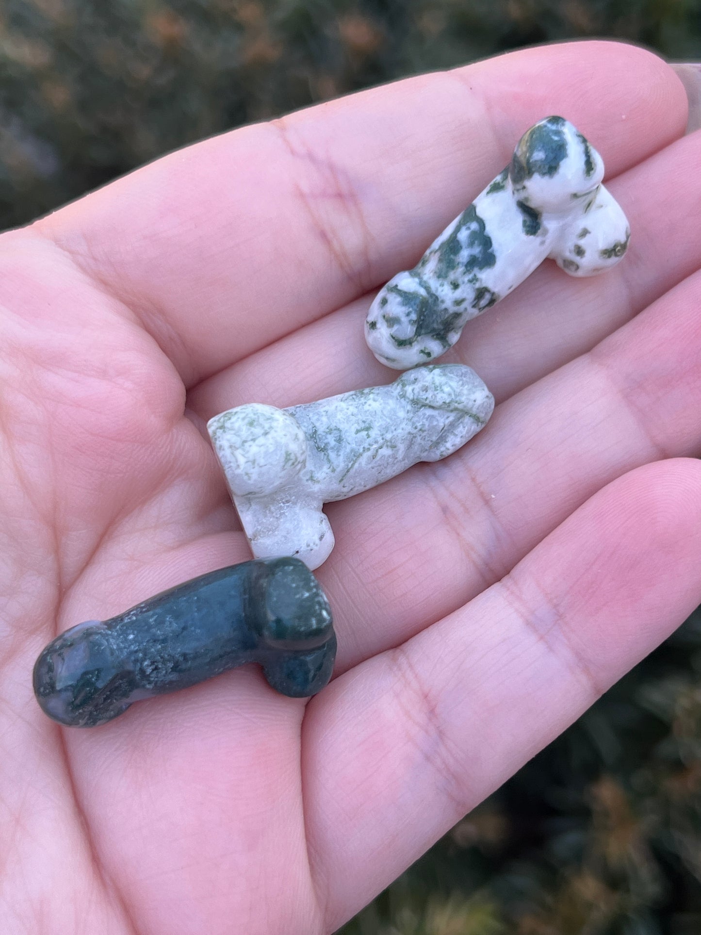 Moss Agate 1" Phallus || Intuitively Selected Crystal