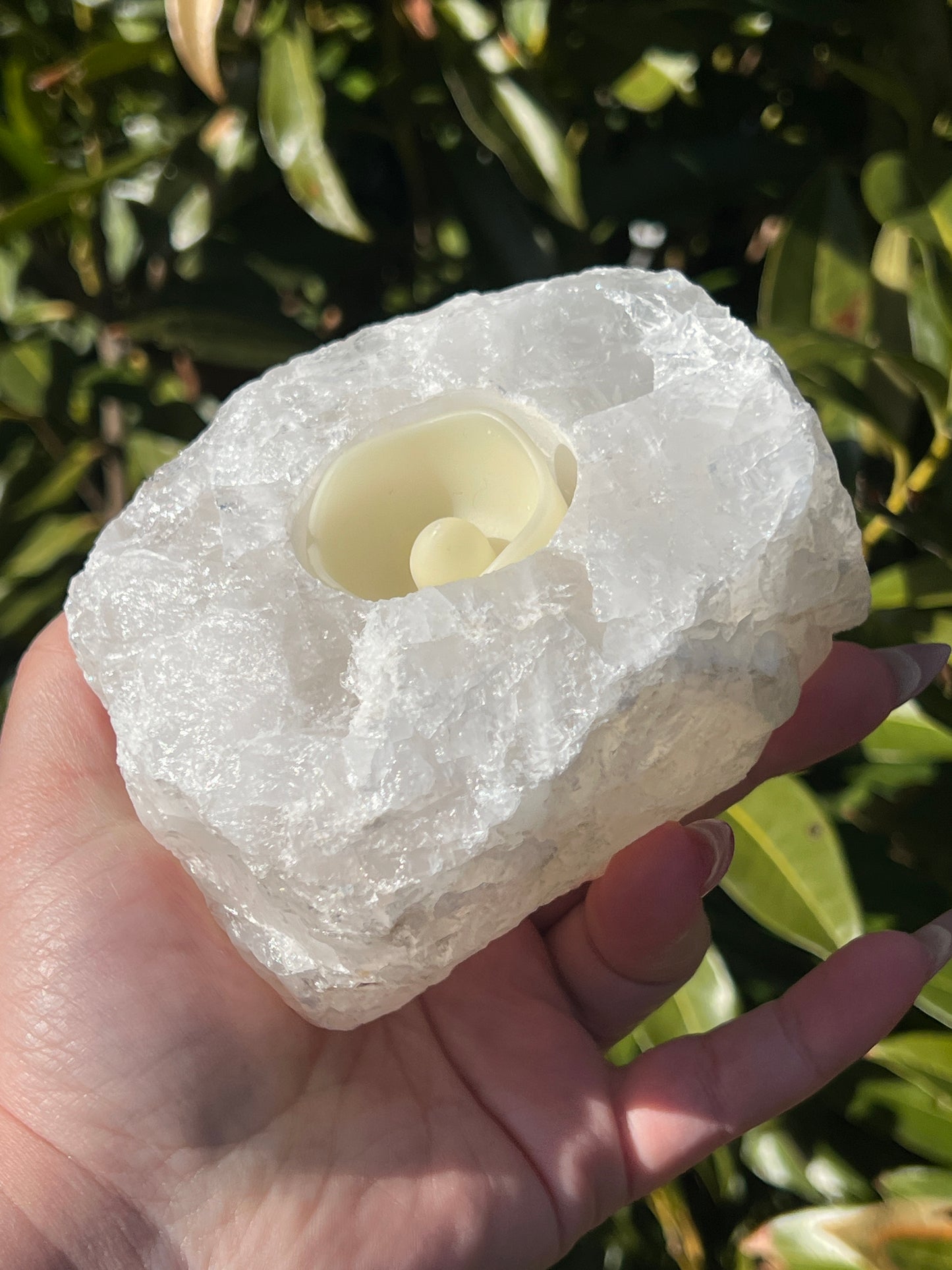 Clear Quartz Tea Light Holder || Intuitively Selected Crystal (Copy)