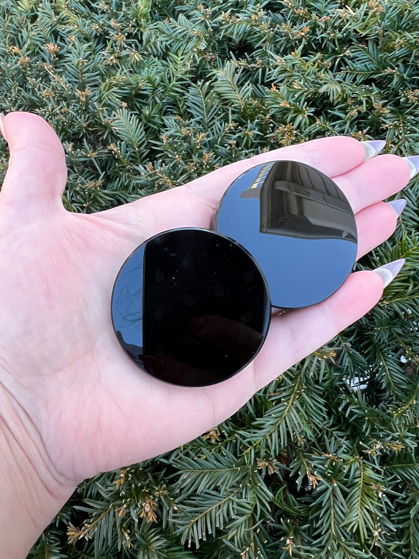 Obsidian 2inch Scrying Mirrors || Intuitively Selected Crystals