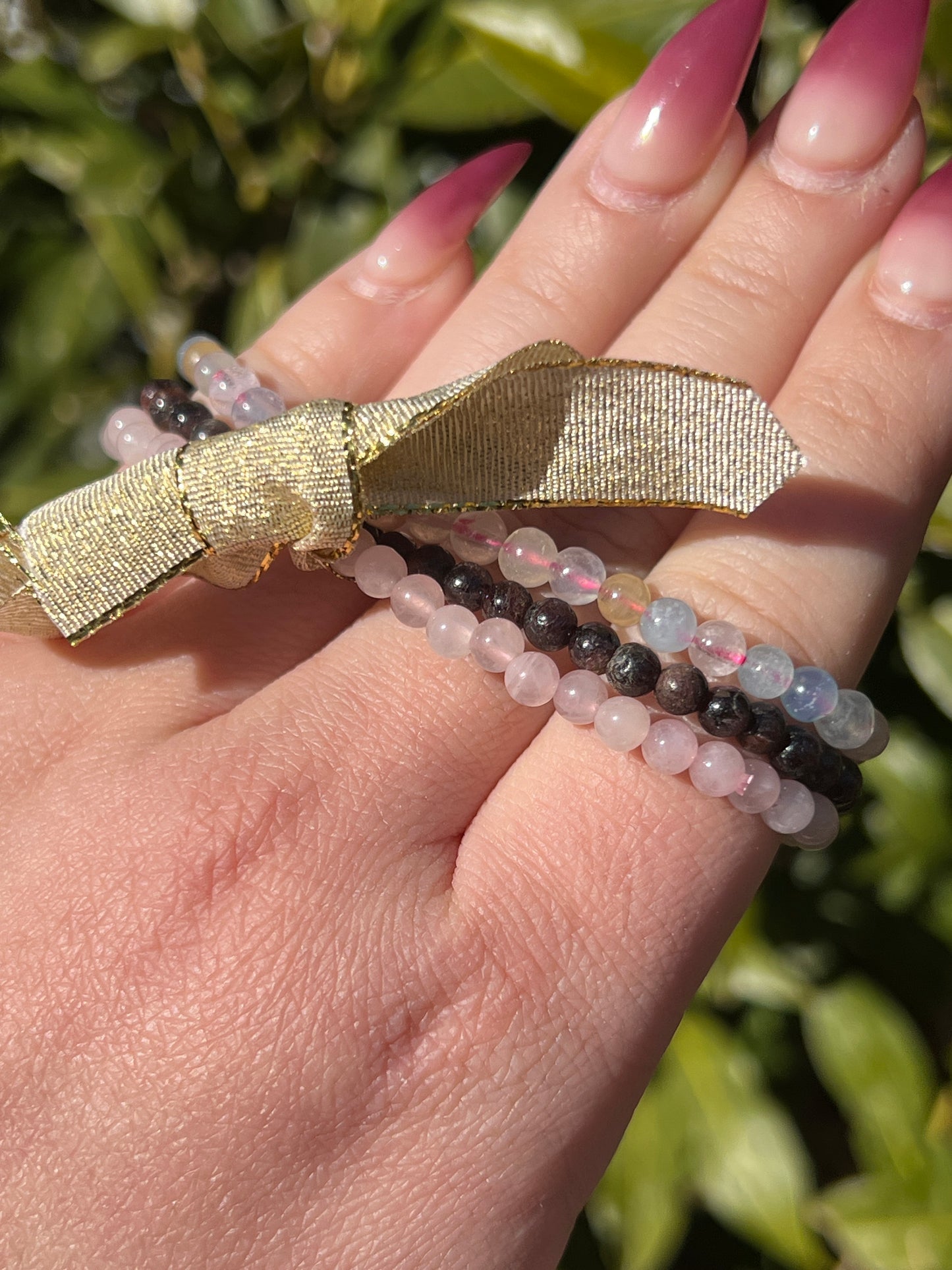 Love Bracelet Bundle - Garnet, Rose Quartz, Morganite