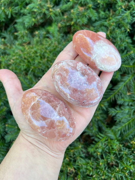 Rose Calcite Palm Stone || Intuitively Selected Palm Stone