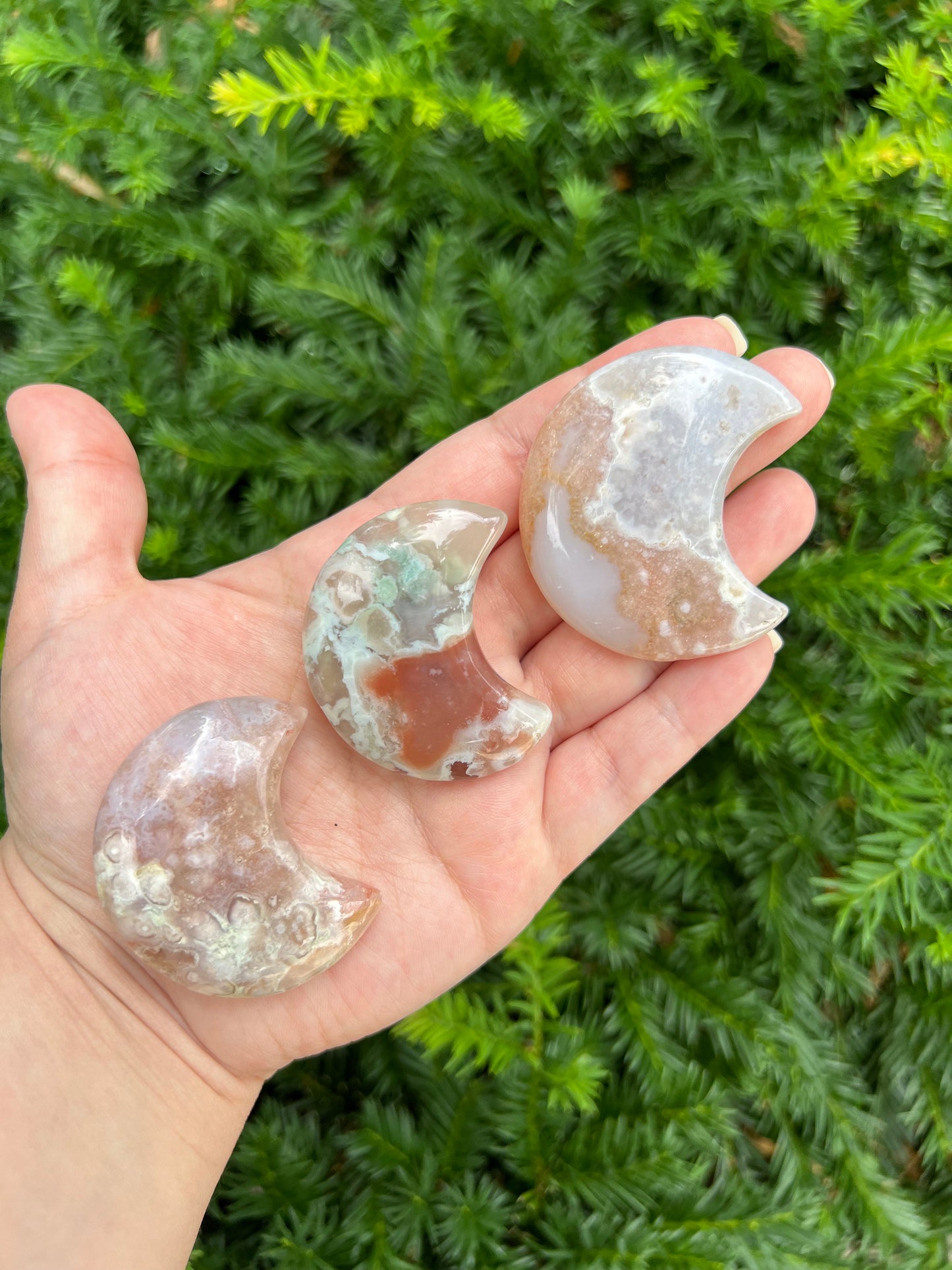 Flower Agate Moons || Choose Your Own Crystal!