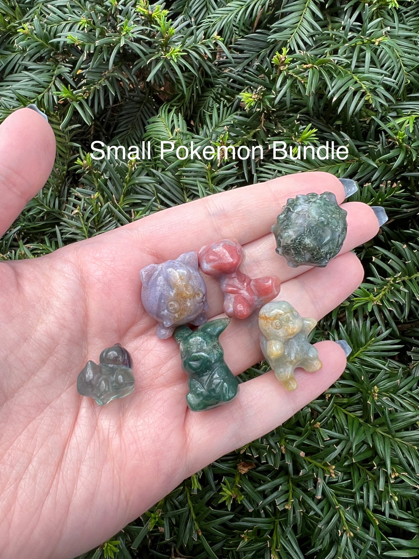 Pokemon Crystal Bundle || Ocean Jasper, Moss Agate, Lepidolite, and more!