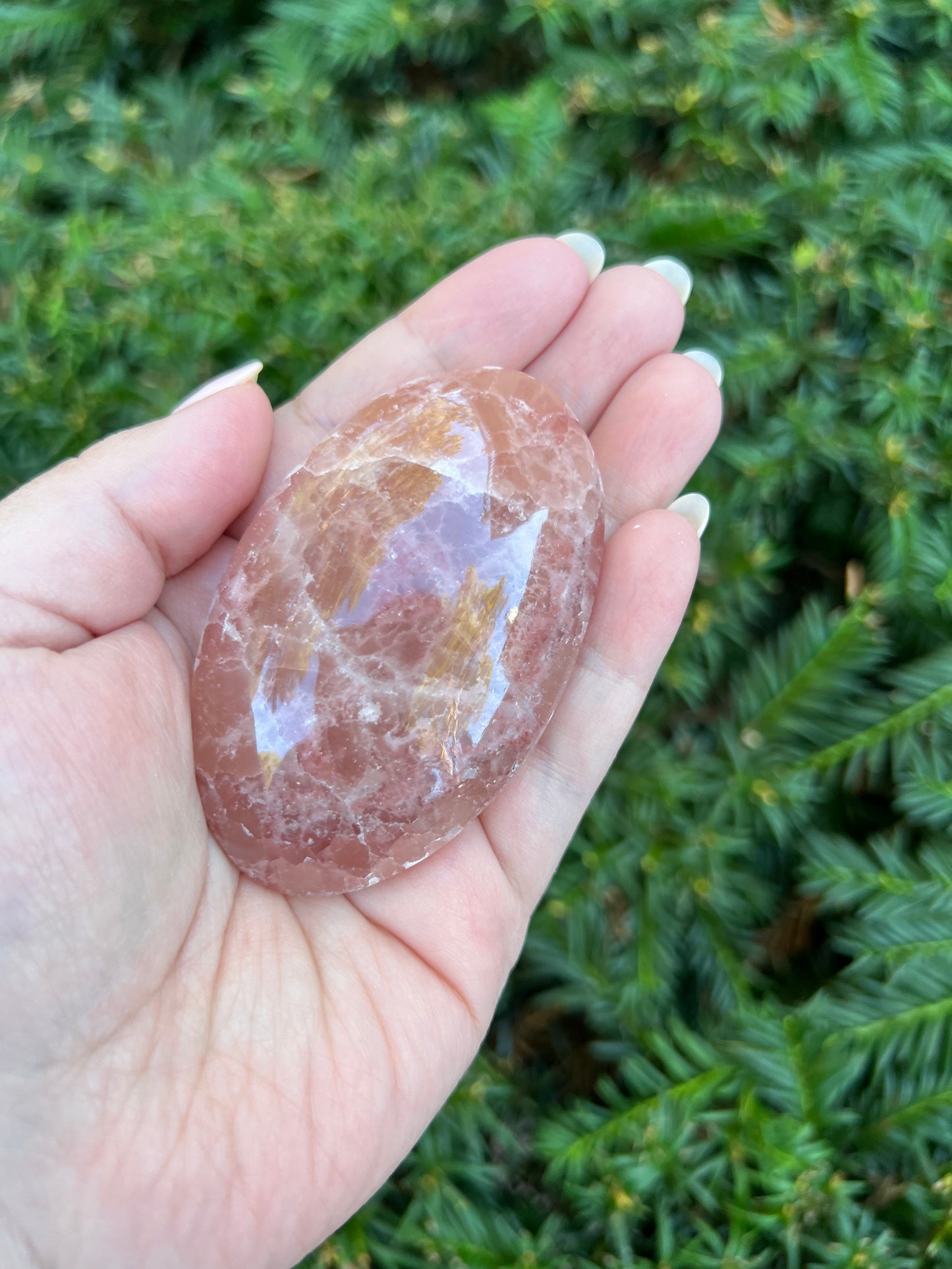 Rose Calcite Palm Stone || Intuitively Selected Palm Stone