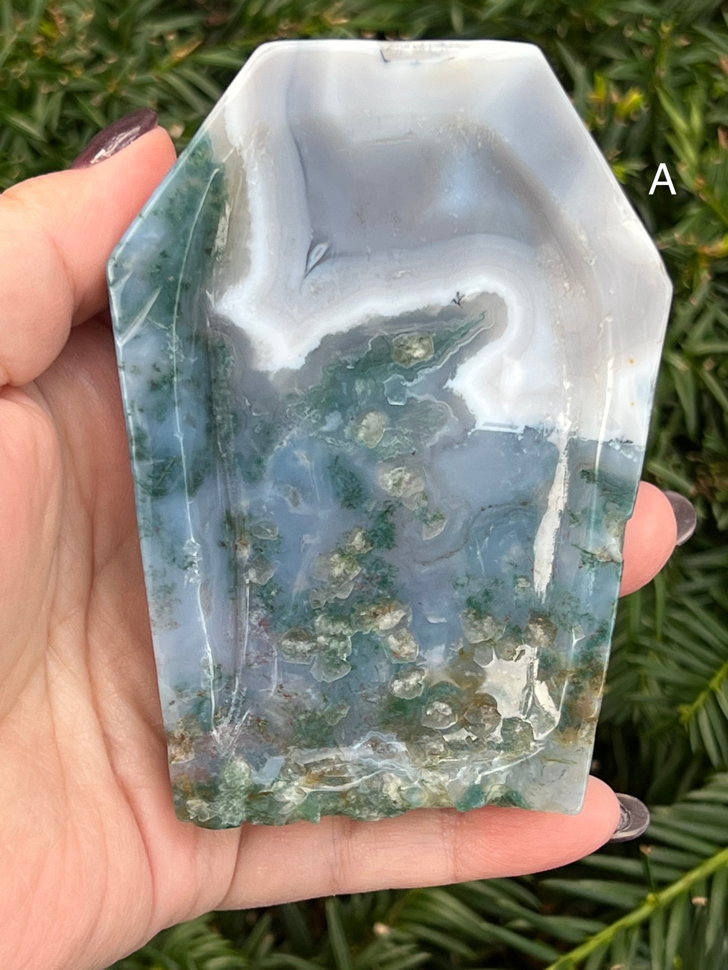 Moss Agate Coffin Bowls || Choose Your Own Crystal!