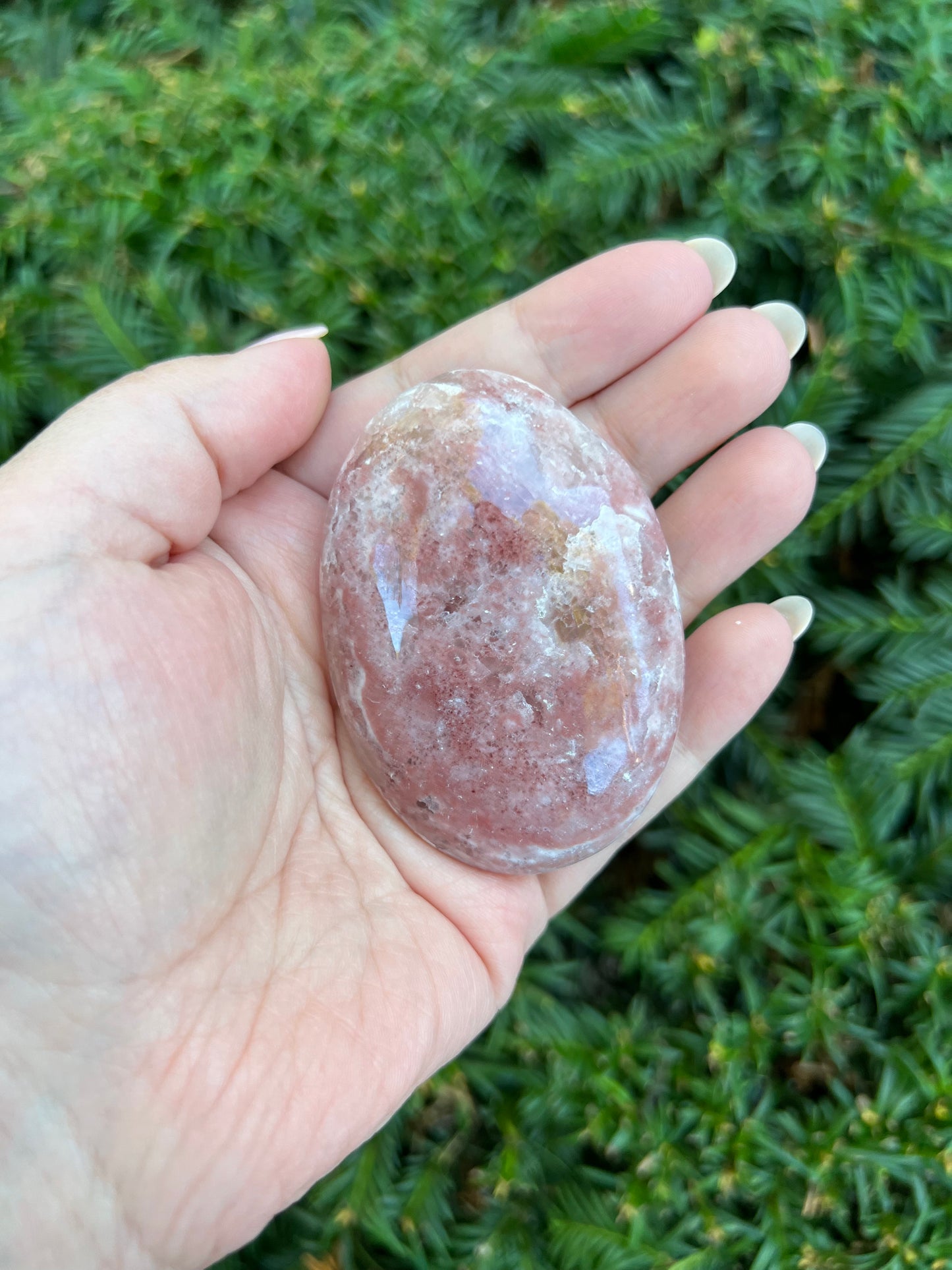 Rose Calcite Palm Stone || Intuitively Selected Palm Stone