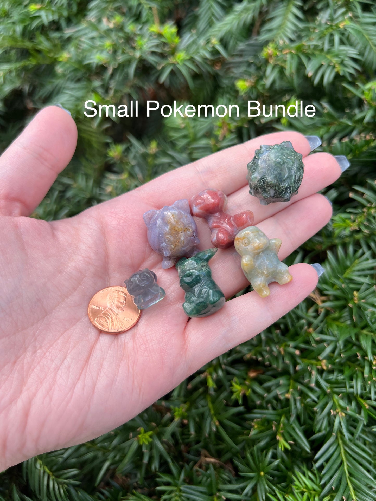 Pokemon Crystal Bundle || Ocean Jasper, Moss Agate, Lepidolite, and more!