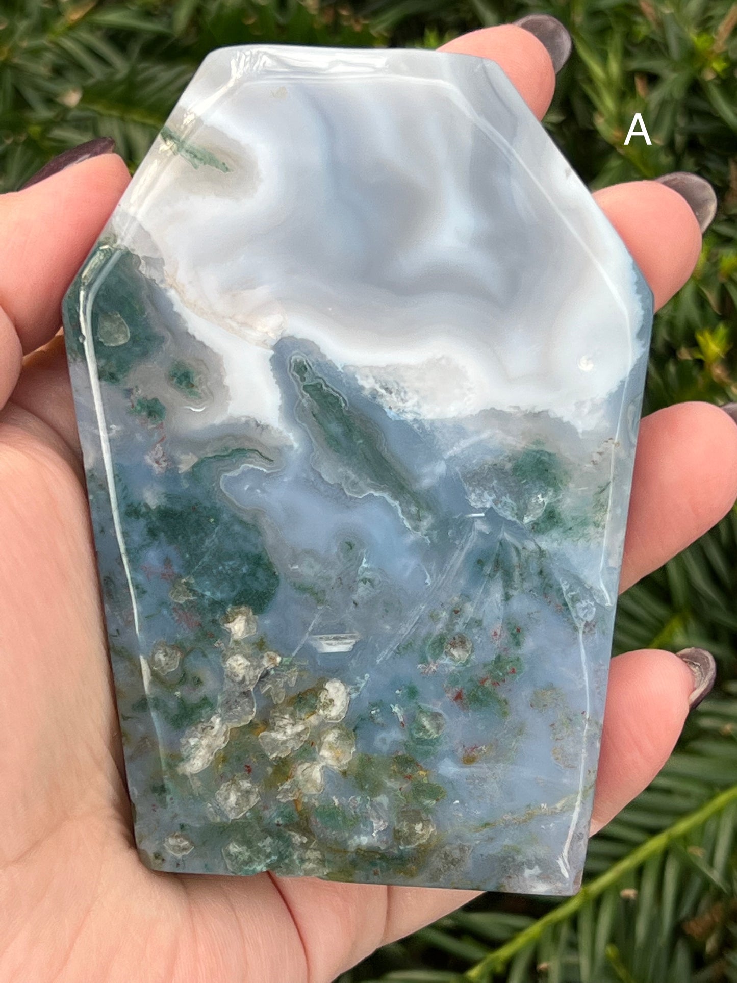 Moss Agate Coffin Bowls || Choose Your Own Crystal!