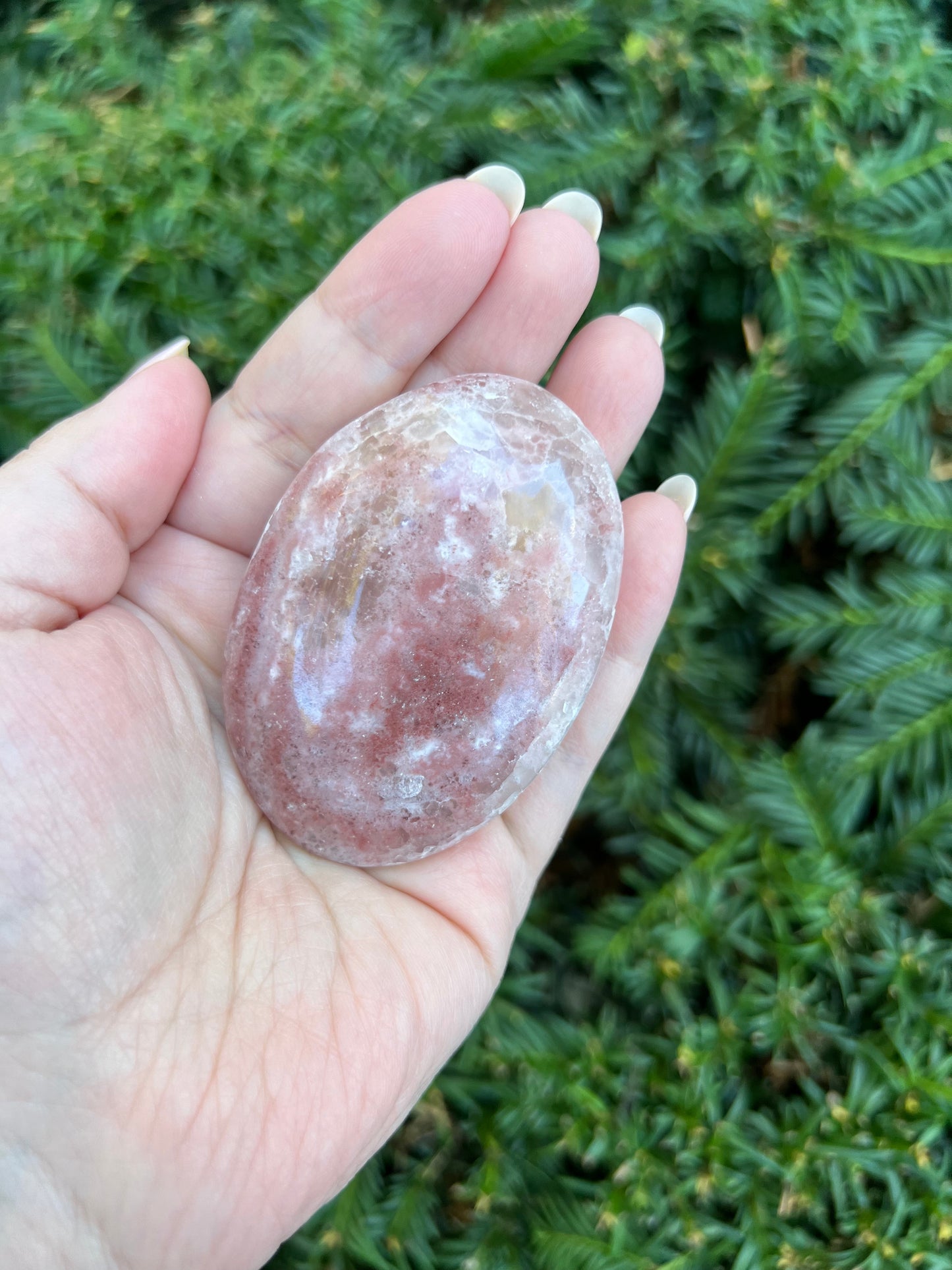 Rose Calcite Palm Stone || Intuitively Selected Palm Stone