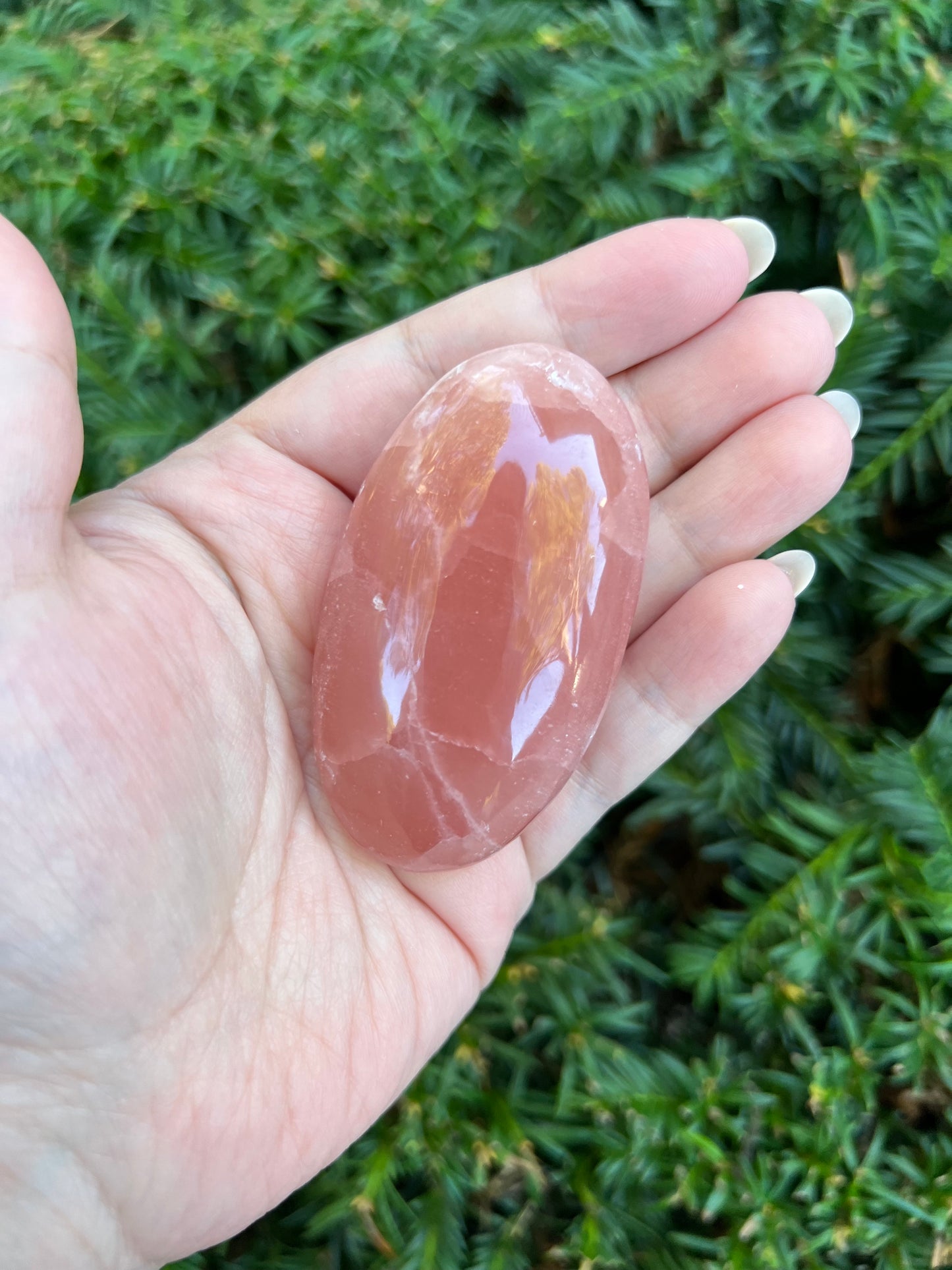 Rose Calcite Palm Stone || Intuitively Selected Palm Stone