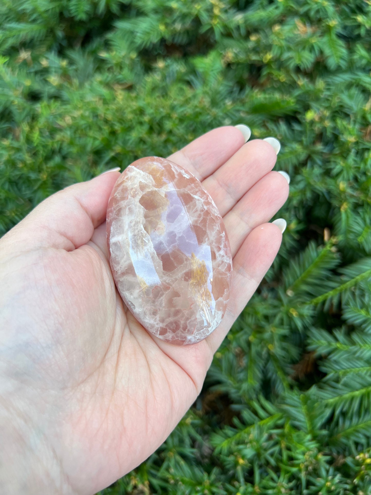 Rose Calcite Palm Stone || Intuitively Selected Palm Stone