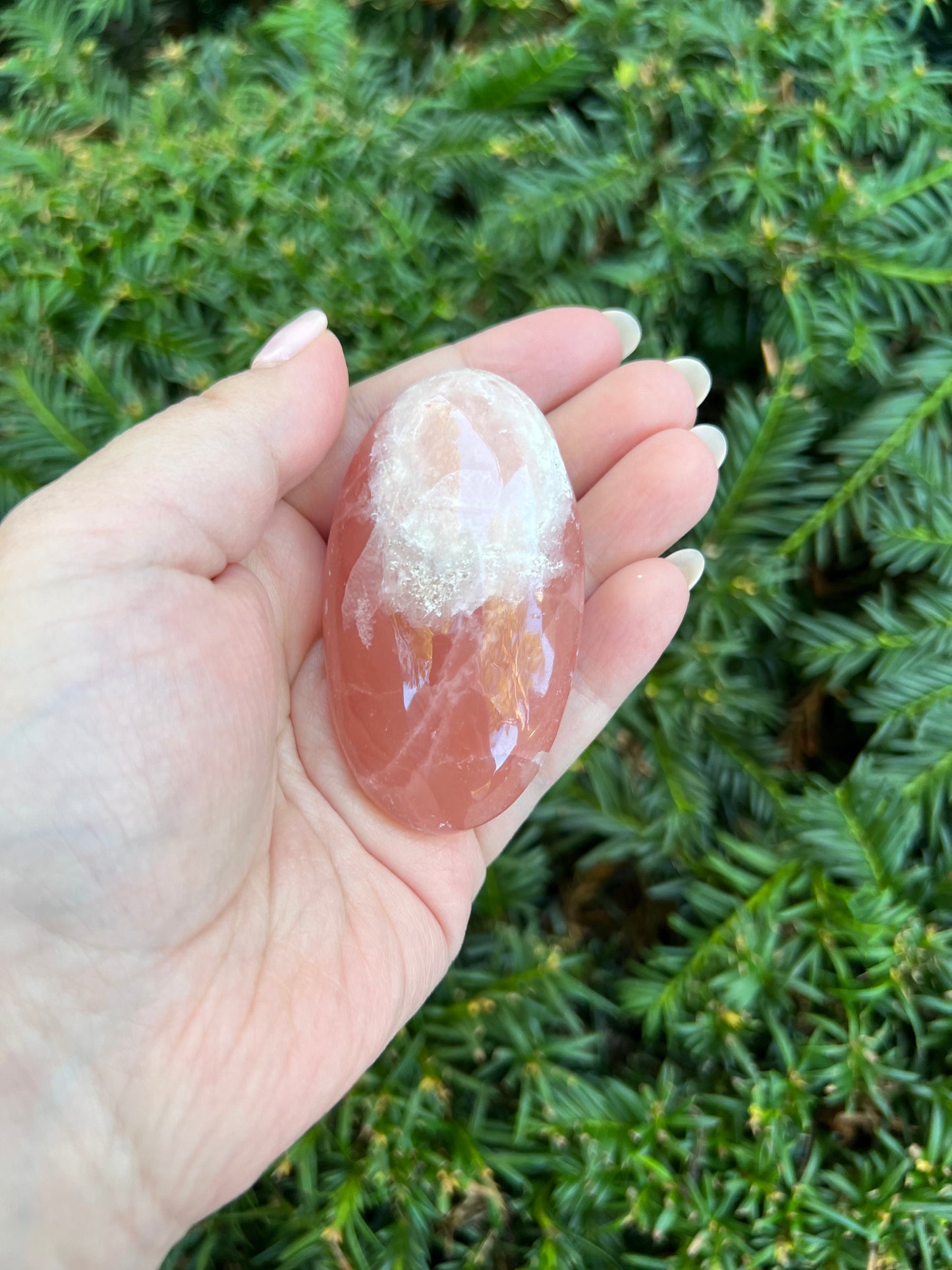 Rose Calcite Palm Stone || Intuitively Selected Palm Stone