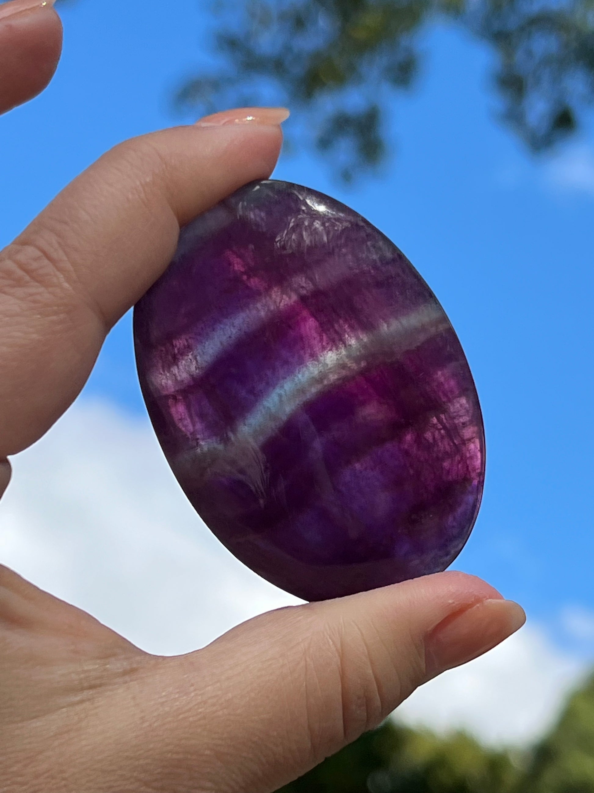 Rainbow Fluorite Palm Stones || Choose Your Fluorite Color Palmstone! image 0