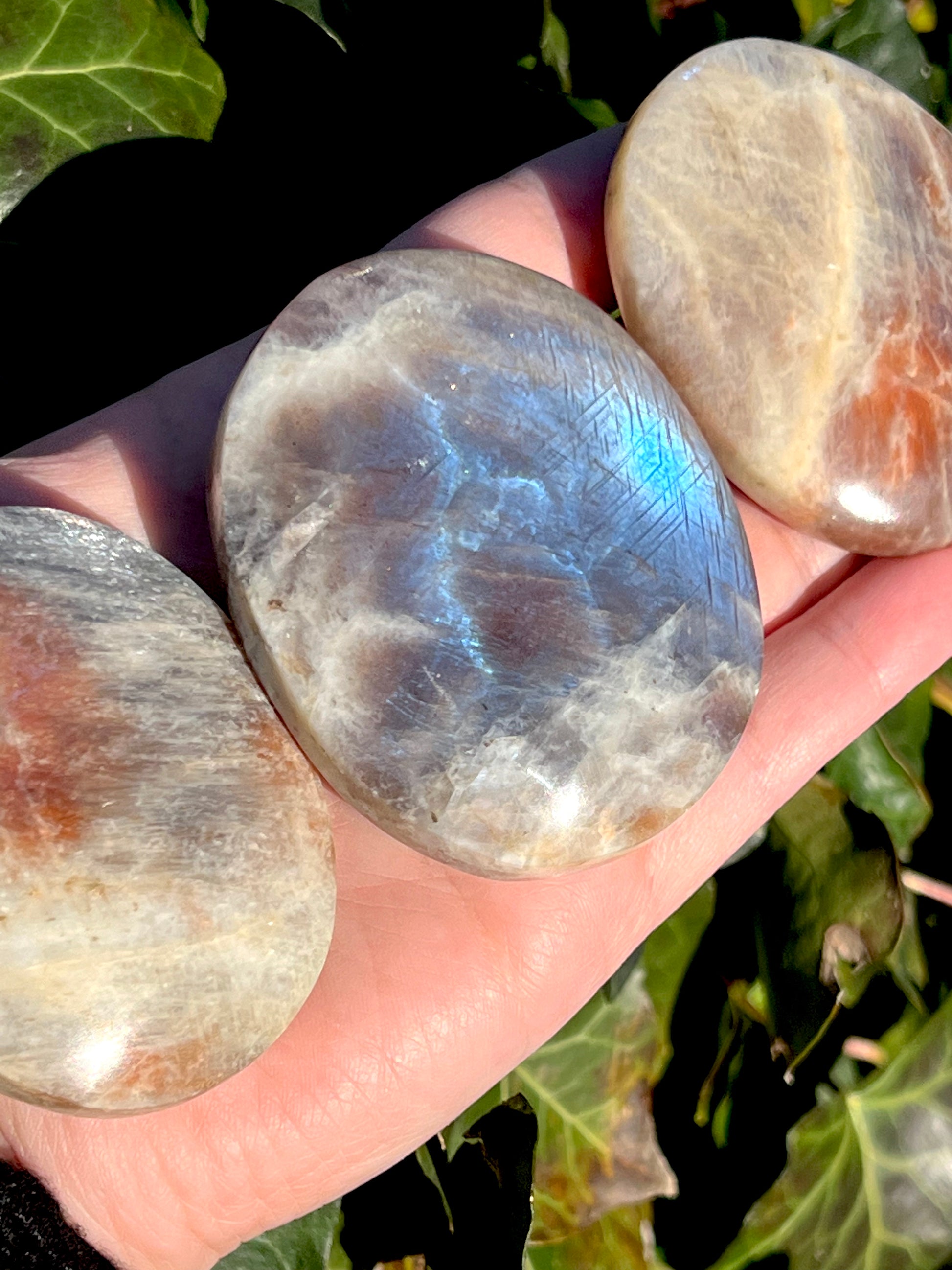 Sunstone Moonstone Palm Stones image 0