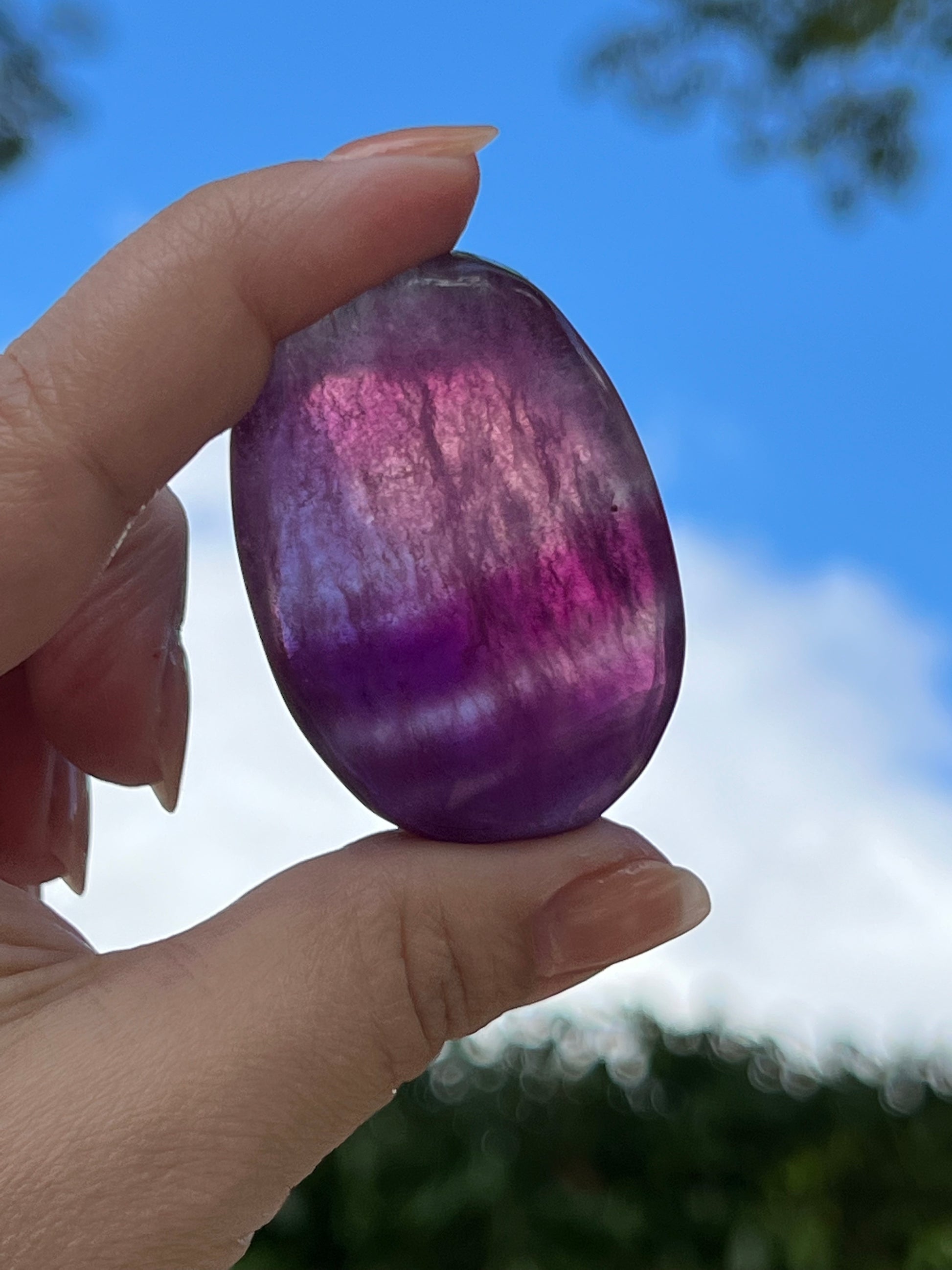 Rainbow Fluorite Palm Stones || Choose Your Fluorite Color Palmstone! image 2