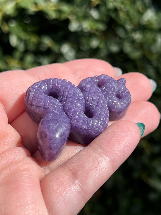 Lepidolite Snake Carving || Intuitively Selected Crystals