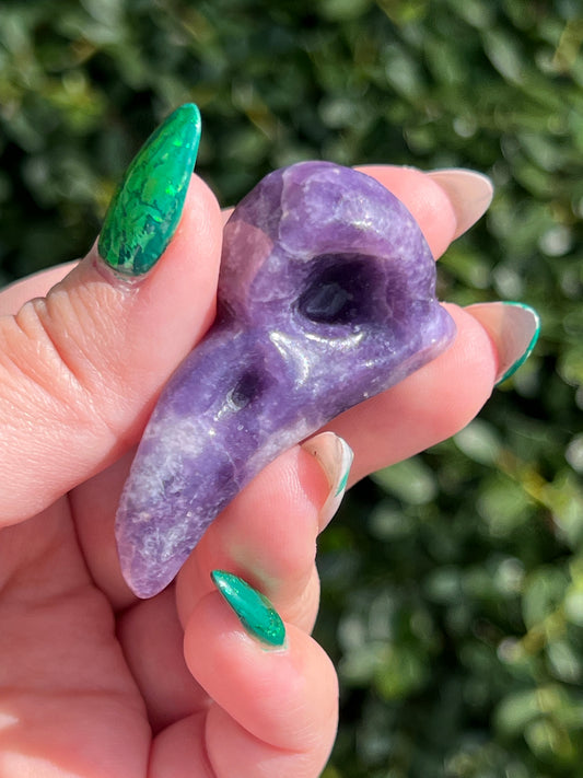 Lepidolite Crow Skull || Intuitively Selected Crystals