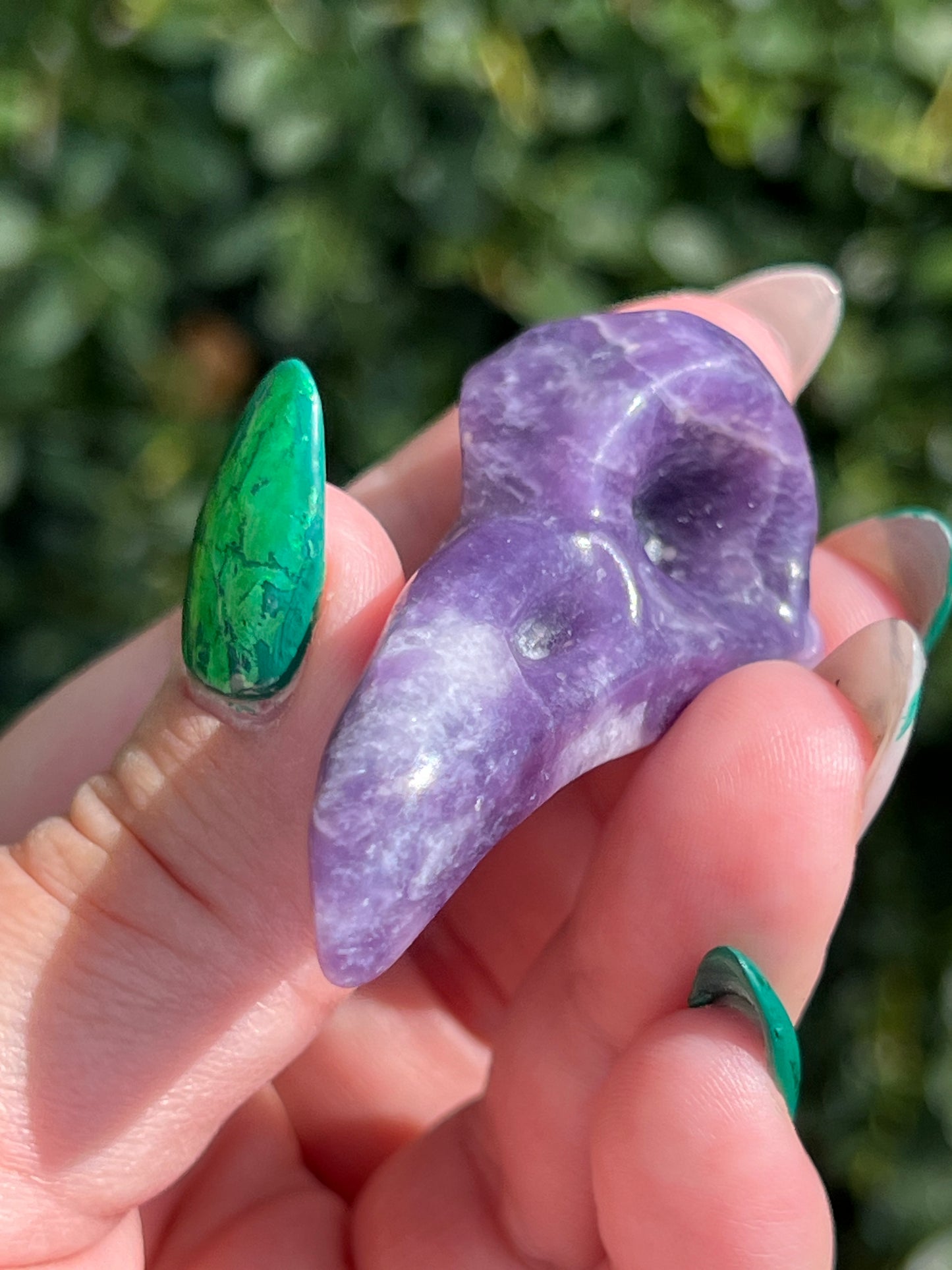 Lepidolite Crow Skull || Intuitively Selected Crystals