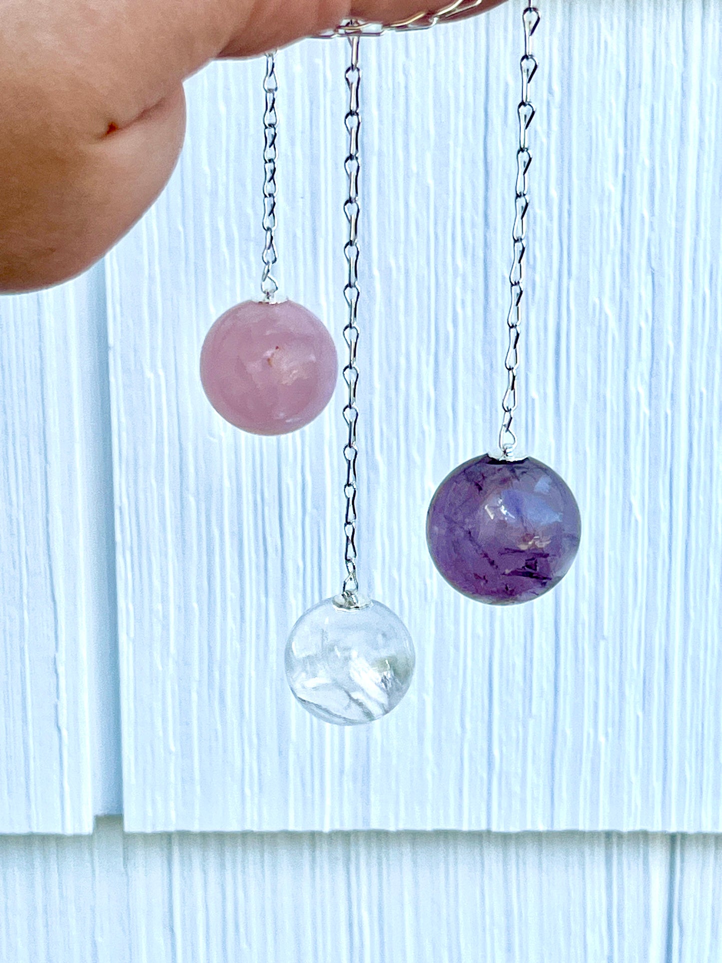 Sphere Pendulums - Rose Quartz, Amethyst, Clear Quartz