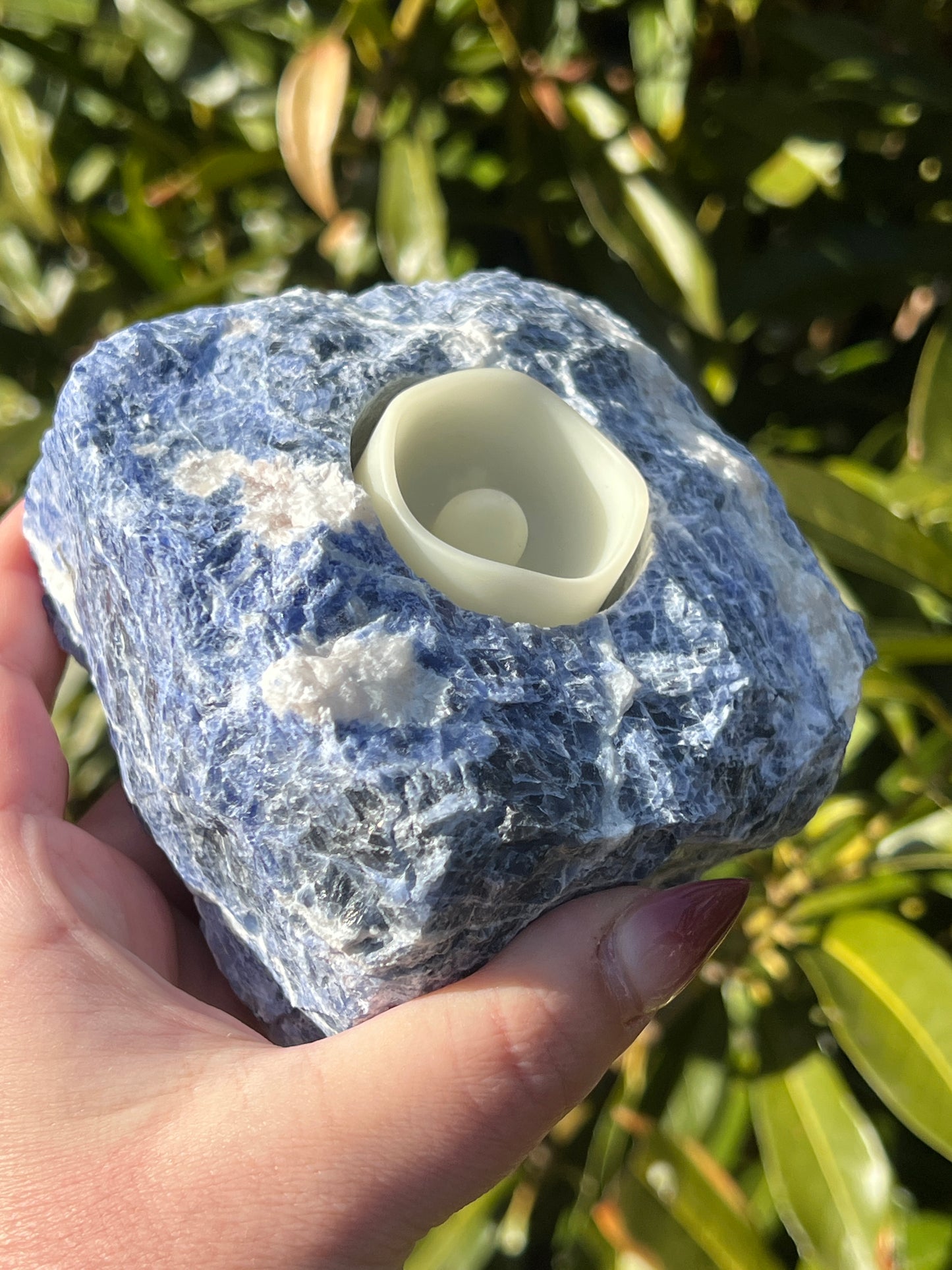Sodalite Tea Light Holder || Intuitively Selected Crystal