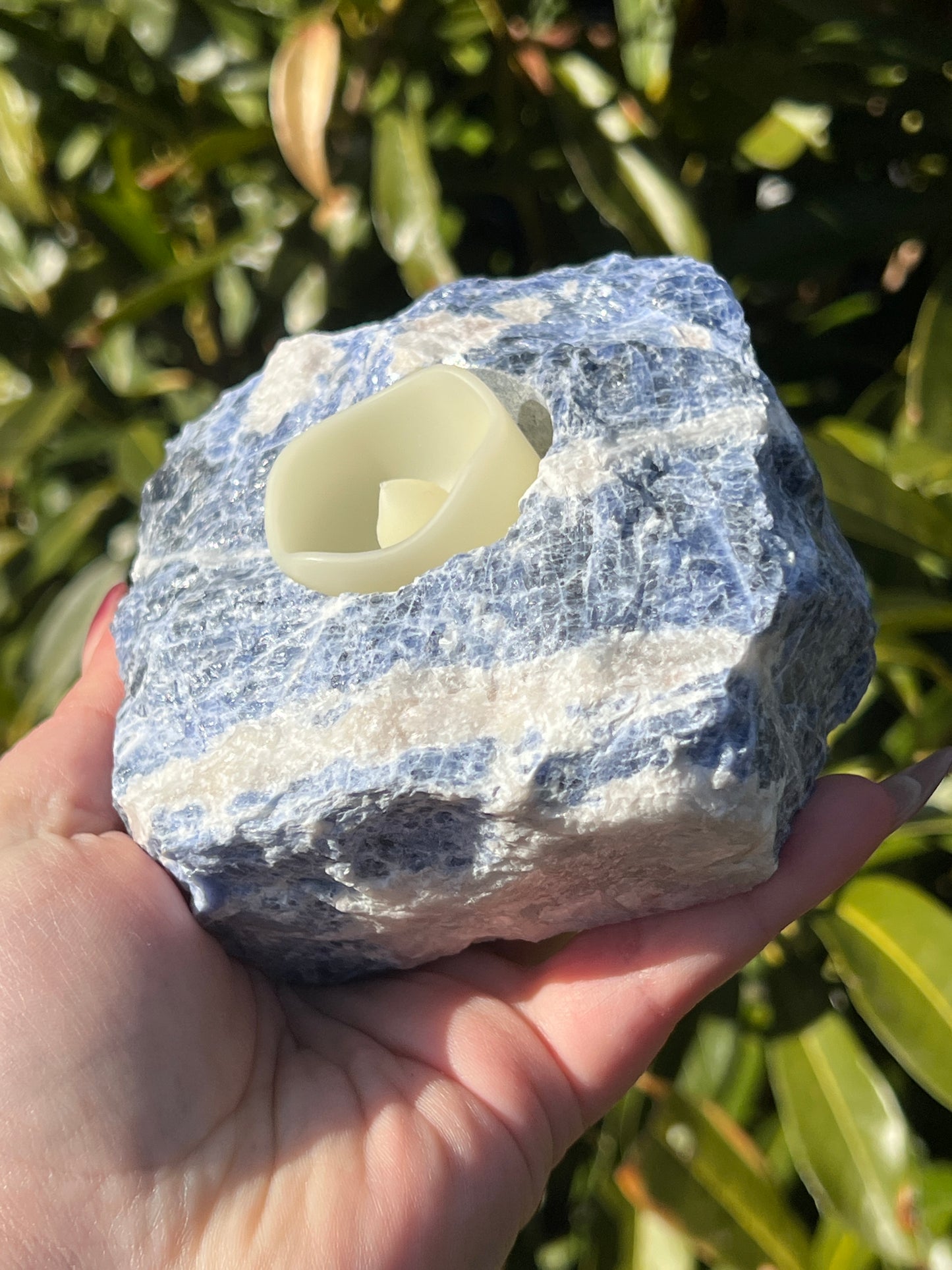 Sodalite Tea Light Holder || Intuitively Selected Crystal