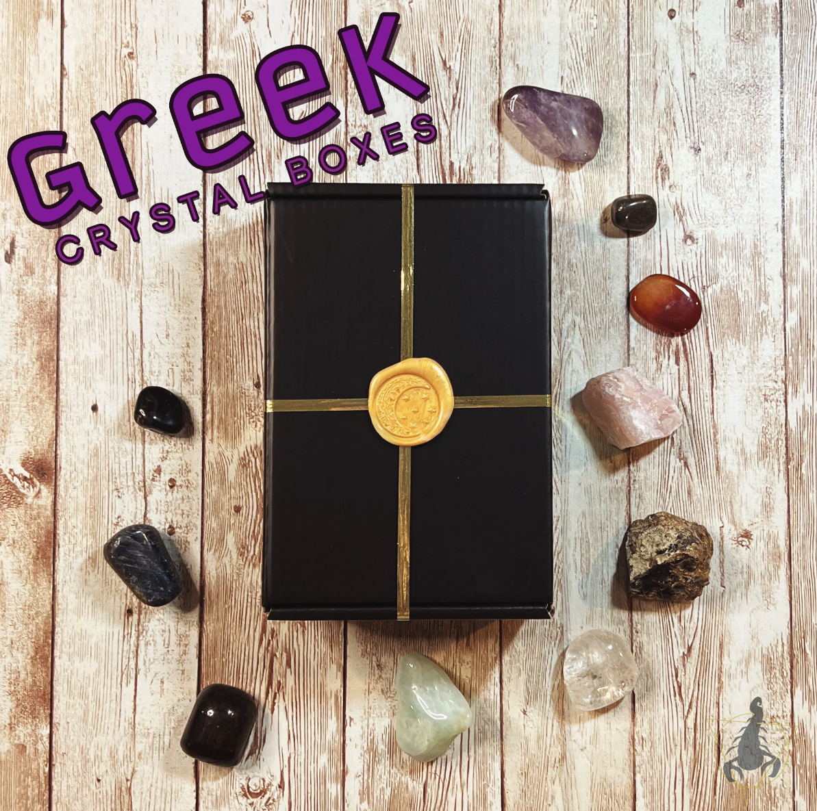 Greek Box With Rocks Greek Crystal Box – Sacred Scorpio