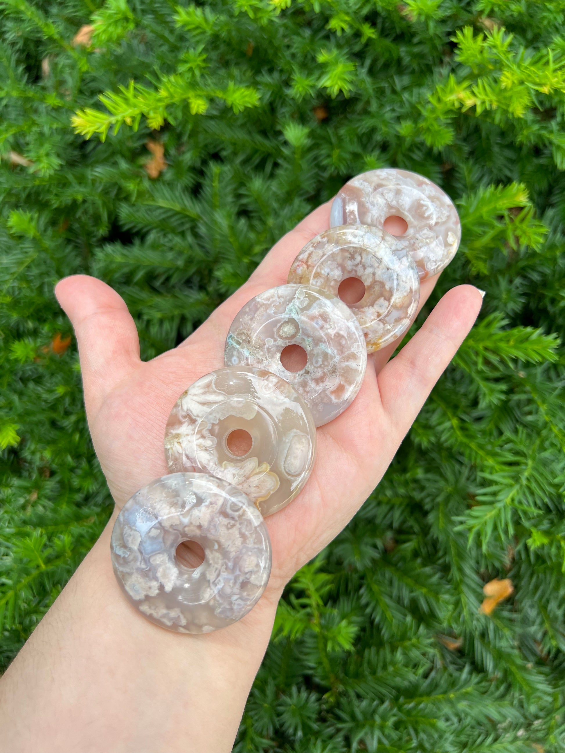 Flower Agate Donuts || Choose Your Own Crystal! image 0